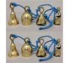 Picture of Bell Strings with 4 Brass Bells Blue String  Set/2 | 36"  Long |  Item No. 05025B  FREE SHIPPING