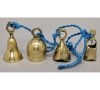Picture of Bell Strings with 4 Brass Bells Blue String  Set/2 | 36"  Long |  Item No. 05025B  FREE SHIPPING
