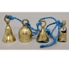 Picture of Bell Strings with 4 Brass Bells on Twisted Blue String  Set/2 | 36"  Long |  Item No. 05025B