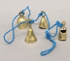 Picture of Bell Strings with 4 Brass Bells Blue String  Set/2 | 36"  Long |  Item No. 05025B  FREE SHIPPING