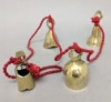 Picture of Bell Strings with 4 Brass Bells on Twisted Red String  Set/2 | 36"  Long |  Item No. 05025R