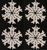 Picture of White Stone Snowflake Ornament Hand Carved from 3mm Thick Stone Set/4  | 3.5"Diameter |  Item No. WS001