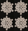 Picture of White Stone Snowflake Ornament Hand Carved from 3mm Thick Stone Set/4  | 3.75"Diameter |  Item No. WS006