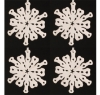 Picture of White Stone Snowflake Ornament Hand Carved from 3mm Thick Set/4  | 3.5"Diameter |  Item No. WS015