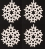 Picture of White Stone Snowflake Ornament Hand Carved from 3mm Thick Set/4  | 3.25"Diameter |  Item No. WS007