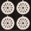 Picture of White Stone Snowflake Ornament Hand Carved from 3mm Thick Set/4  | 3"Diameter |  Item No. WS009
