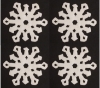 Picture of White Stone Snowflake Ornament Hand Carved from 3mm Thick Set/4  | 3.5"Diameter |  Item No. WS018