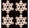 Picture of White Stone Snowflake Ornament Hand Carved from 3mm Thick Set/4  | 3.5"Diameter |  Item No. WS014