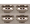 Picture of Compote Bowl Vase Nickel Plated Aluminum 3-Legs Ribbed  Set/4 | 6"D x 3"H | Item No. 51386X  SOLD AS IS