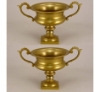 Picture of Compote Bowl Vase Gold Aluminum Handles Pedestal Square Base Set/2 | 6"Dx5"H |  Item No. 51474X 