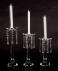 Picture of Crystal Candle Holders with 6-Crystal Bead Hangers on Each Set/3  | 10"-12"-14"H |  Item No. K20281