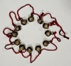 Picture of Bells Brass Tied 12 on a RED String  Set/6 Strings | 36" to 38" Long |  Item No. 5027-2R