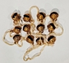 Picture of Bells Brass Tied 12 on a BEIGE String  Set/6 | 36" to 38" Long |  Item No. 5027-7E