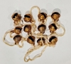 Picture of Bells Brass Tied 12 on a BEIGE String  Set/6 Strings | 36" to 38" Long |  Item No. 5027-7E