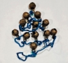 Picture of Bells Brass Tied 12 on a TURQUOISE String  Set/6 Strings | 36" to 38" Long |  Item No. 5027-8T