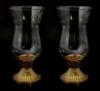Picture of Brass Candle Holders Shiny with Clear Glass Shades Set/2  | 4.5"Dx10.5"H |  Item No. 99540
