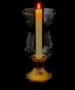 Picture of Brass Candle Holders Shiny with Clear Glass Shades Set/2  | 4.5"Dx10.5"H |  Item No. 99540