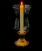 Picture of Brass Candle Holders Shiny with Clear Glass Shades Set/2  | 4.5"Dx10.5"H |  Item No. K99540