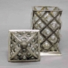Picture of Jar Square and Cover Silver Plated on Cast Brass  Glass Liner   | 5.5"x12"H |  Item No. K79070  SOLD AS IS