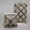 Picture of Jar Square and Cover Silver Plated on Cast Brass  Glass Liner   | 5.5"x12"H |  Item No. K79070X  SOLD AS IS