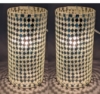 Picture of Silver Vase Mosaic Glass Cylinder with Diamond Shape Clear & Mirror Chips Set/2 | 4"Dx8"H | Item No. 23214