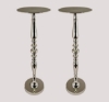 Picture of Nickel Plated Floral Stand with Tray Symmetrical Stem Set/2  | 9" Dia x 30" H |  Item No. 51302