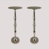 Picture of Nickel Plated Floral Stand with Tray Symmetrical Stem Set/2 | 8" Dia x 24" H | Item No. 51303