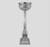 Picture of Aluminum Floral Stand w/ Bowl Ornate Design Square Base | 10.5"D x 33.5"H |  Item No. 51327