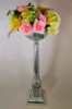 Picture of Aluminum Floral Stand w/ Bowl Ornate Design Square Base | 10.5"D x 33.5"H |  Item No. 51327