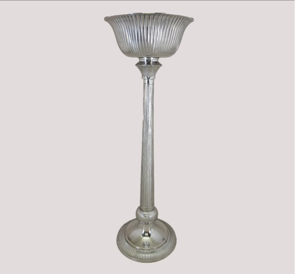 Picture of Aluminum Floral Stand  w/ Bowl Ribbed | 10"Dia x 30"H | Item No. 51329