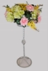 Picture of Wrought Iron Floral Stand w/ Tray Painted Silver Set/2 | 10"D x 26"H | Item No. 11751
