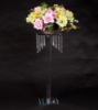Picture of Crystal Floral Stand w/ Clear Stem, Square Top, and Graduated Crystal Bead Strands | 10" Sq x 29.5"H | Item No. 20241
