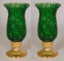 Show details for Brass Candle Holders with Green Mosaic Glass Shade Set/2  | 5"Dx10"H |  Item No. 20171C Picture of Brass Candle Holders with Green Mosaic Glass Shade Set/2  | 5"Dx10"H |  Item No. 20171C