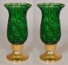 Picture of Brass Candle Holders with Green Mosaic Glass Shade Set/2  | 5"Dx10"H |  Item No. 99171