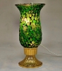 Picture of Brass Candle Holders with Green Mosaic Glass Shade Set/2  | 5"Dx10"H |  Item No. 99171