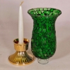 Picture of Brass Candle Holders with Green Mosaic Glass Shade Set/2  | 5"Dx10"H |  Item No. 20171C