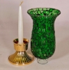Picture of Brass Candle Holders with Green Mosaic Glass Shade Set/2  | 5"Dx10"H |  Item No. 99171