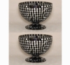 Picture of Black Mosaic Glass Bowl Black & Mirror Chips Set/2 | 6"Dx5.5"H | Item No. 21307 FREE SHIPPING