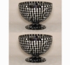 Picture of Black Mosaic Glass Bowl Black & Mirror Chips Set/2 | 6"Dx5.5"H | Item No. 21307