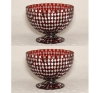 Picture of Red Mosaic Glass Bowl Red & Mirror Chips Set/2 | 6"Dx5.5"H | Item No. 22307 FREE SHIPPING