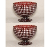 Picture of Red Mosaic Glass Bowl Red & Mirror Chips Set/2 | 6"Dx5.5"H | Item No. 22307