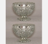 Picture of Silver Mosaic Glass Bowl Clear & Mirror Chips  Set/2  | 6"Dx5.5"H | Item No. 23307