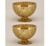 Picture of Gold Mosaic Glass Bowl Gold & Mirror Chips Set/2 | 6"Dx5.5"H | Item No. 46307