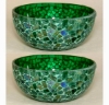 Picture of Green Mosaic Glass Bowl Green Chips Set/2 | 8"Dx3.5"H | Item No. 67102