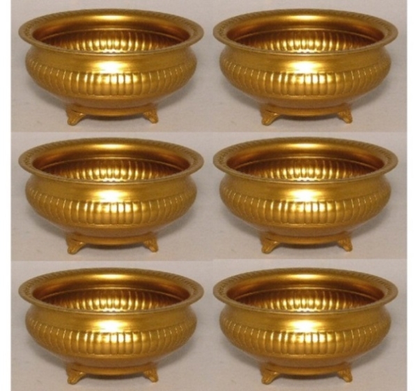 Picture of Antique Gold Low Bowl Lines Set/6 | 6"Dx3"H |  Item No. 51486X  SOLD AS IS