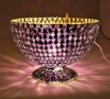 Picture of Black Mosaic Glass Bowl Black & Mirror Chips | 10"Dx7"H | Item No. 21305
