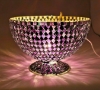 Picture of Black Mosaic Glass Bowl Black & Mirror Chips | 8"Dx5.5"H | Item No. 21306