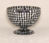 Picture of Black Mosaic Glass Bowl Black & Mirror Chips Set/2 | 6"Dx5.5"H | Item No. 21307