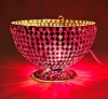 Picture of Red Mosaic Glass Bowl Red & Mirror Chips Set/2 | 6"Dx5.5"H | Item No. 22307