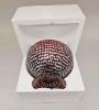 Picture of Red Mosaic Glass Bowl Red & Mirror Chips | 10"Dx7"H | Item No. 22305